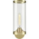 Revolve Ii 1 Light 24.6 inch Clear Glass and Natural Brass Bath Vanity Wall Light